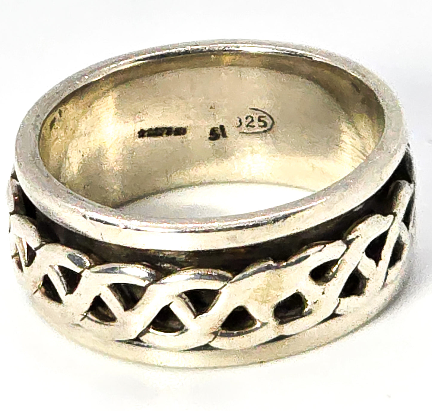 Celtic Trinity knot solid sterling silver fidget spinner ring band size 7