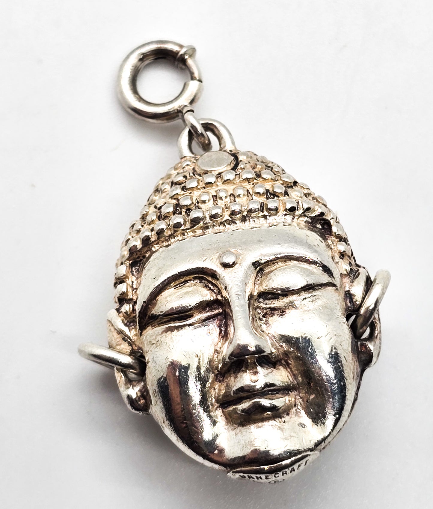 Danecraft Sterling silver vintage two faced Buddha Charm happy sad original clasp