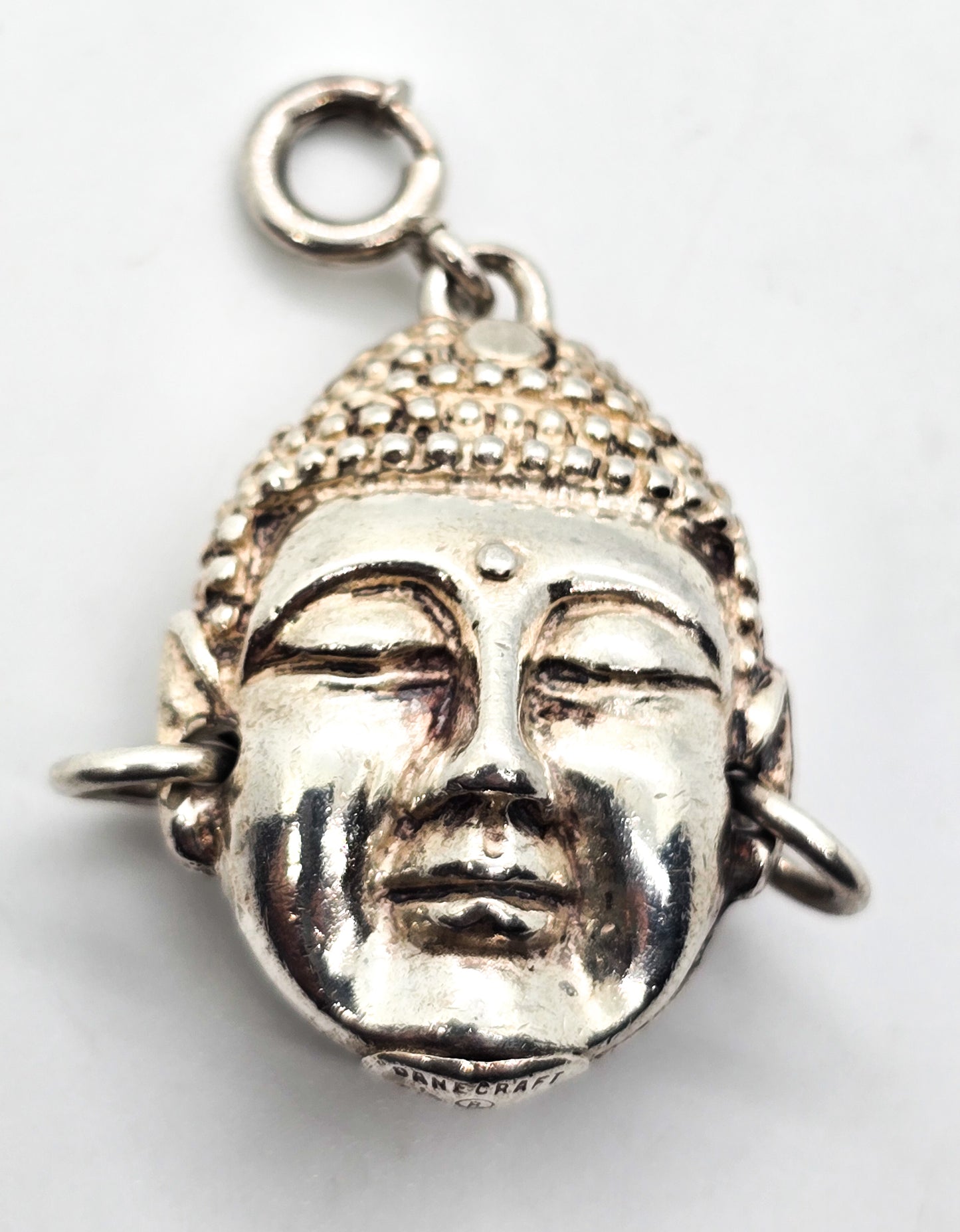 Danecraft Sterling silver vintage two faced Buddha Charm happy sad original clasp