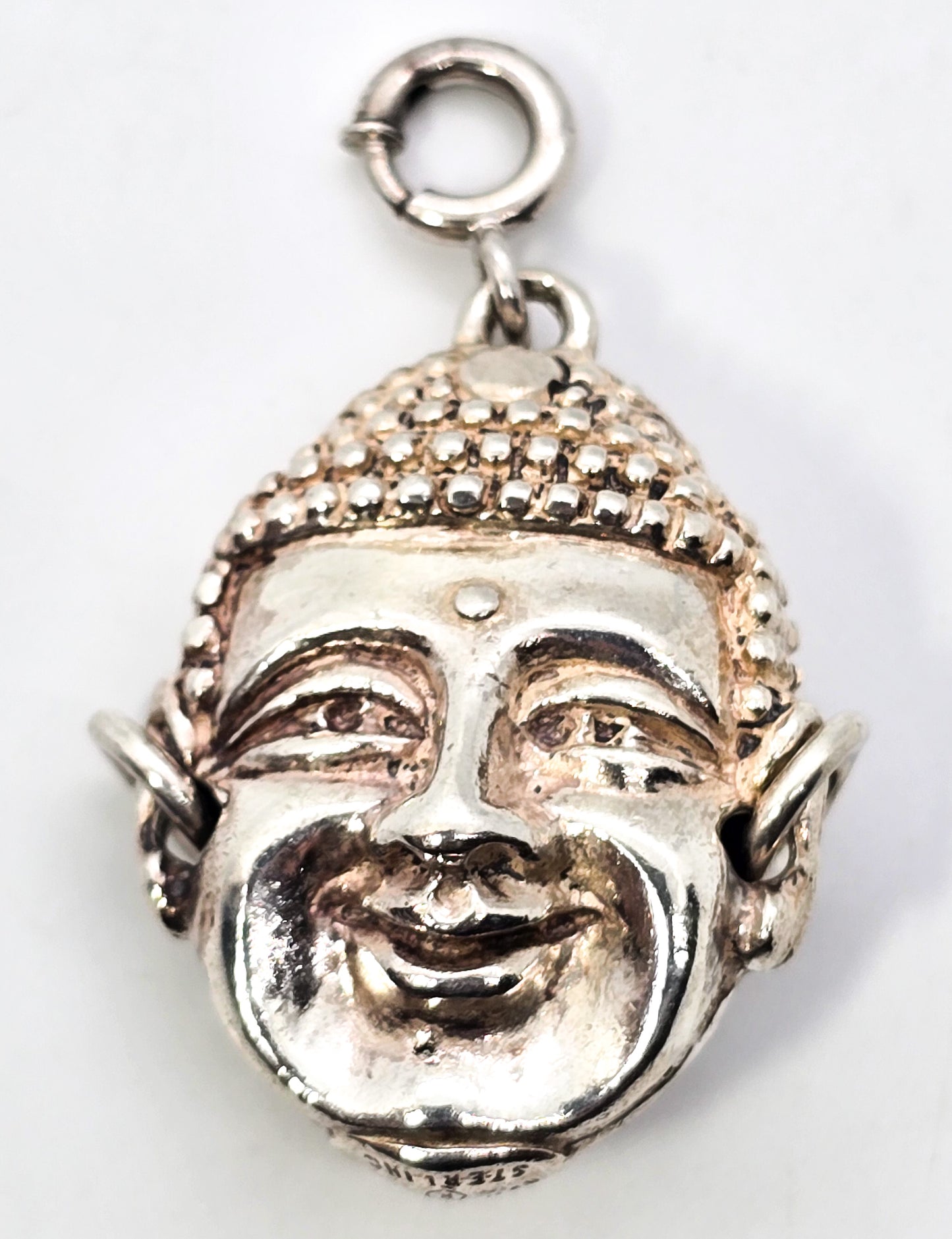Danecraft Sterling silver vintage two faced Buddha Charm happy sad original clasp