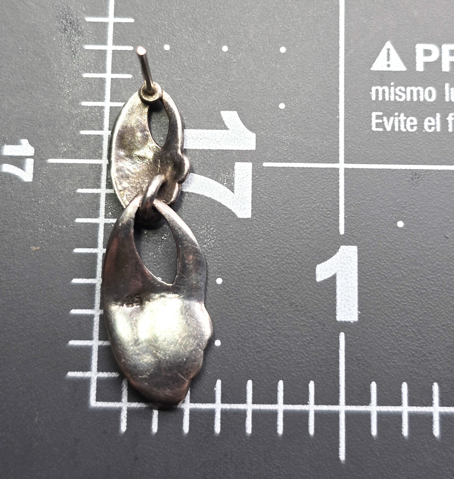 Art Deco geometric marcasite and sterling silver drop post vintage earrings