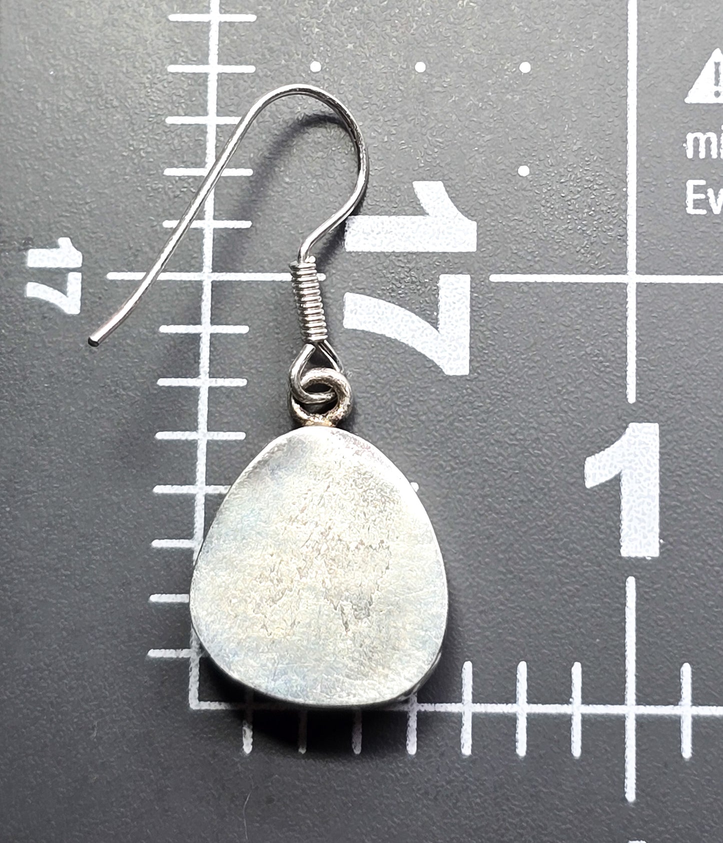 Black Lava stone thick solid sterling silver gemstone drop earrings