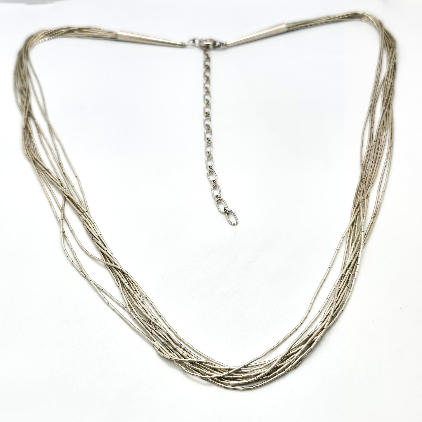 Carolyn Pollock liquid silver 10 strand beaded signed sterling silver necklace