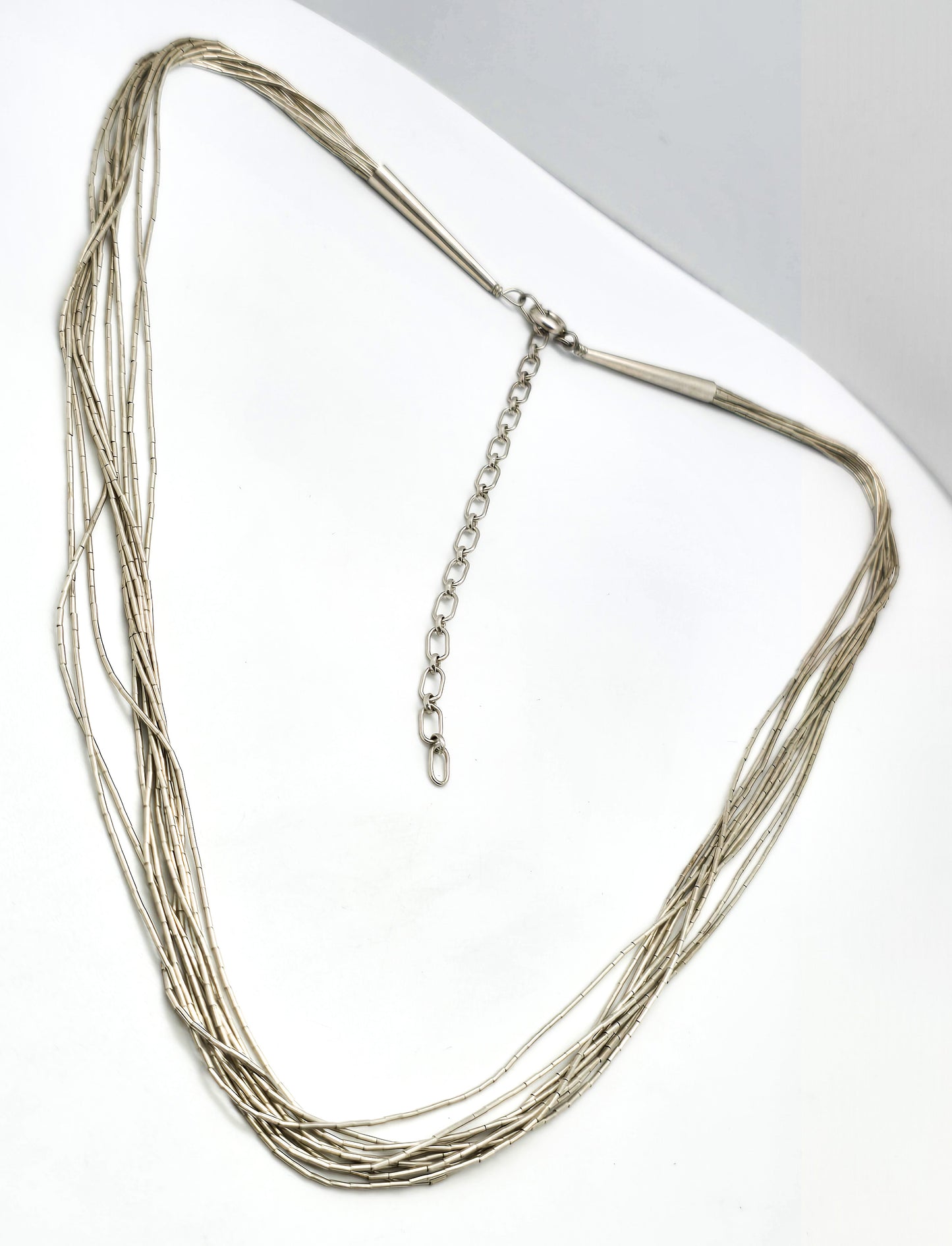 Carolyn Pollock liquid silver 10 strand beaded signed sterling silver necklace