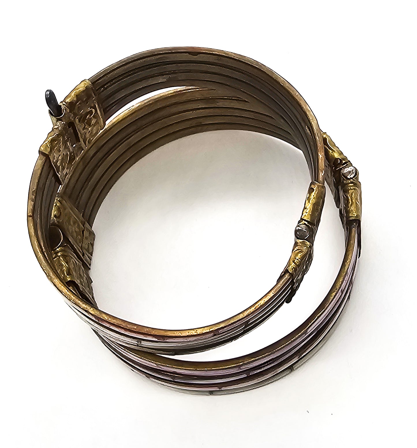 Mother of Pearl colored matching married bracelet pair rainbow set of two