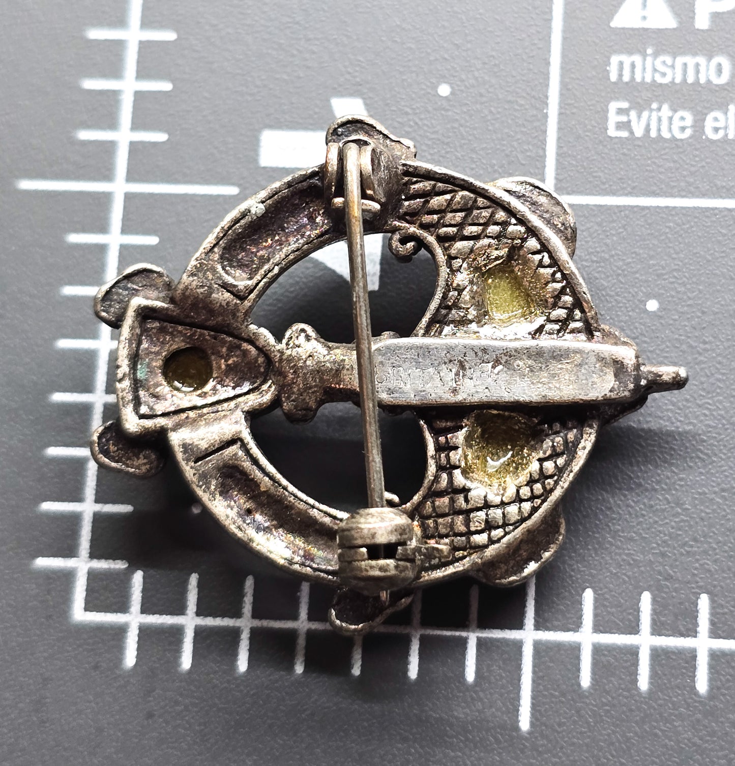 Britan Tara Pinnacular Connemara marble Blarney Stone vintage signed brooch