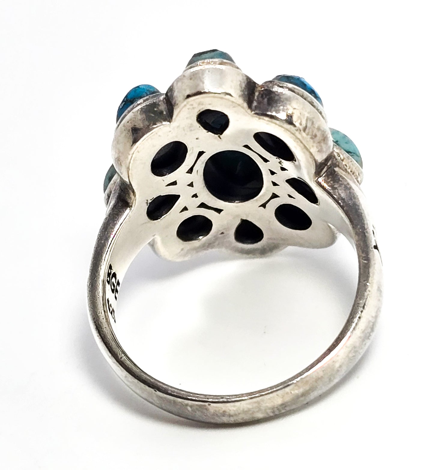 Bradford Gold Exchange BGE signed sterling silver turquoise ring size 5.5