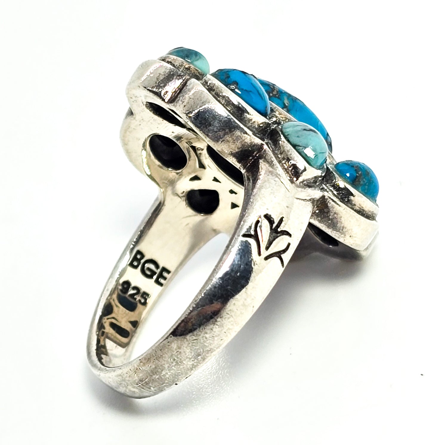 Bradford Gold Exchange BGE signed sterling silver turquoise ring size 5.5