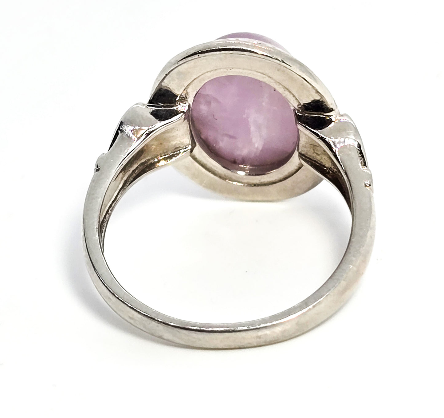 DK Kunzite natural UV pink stone sterling silver ring size 9