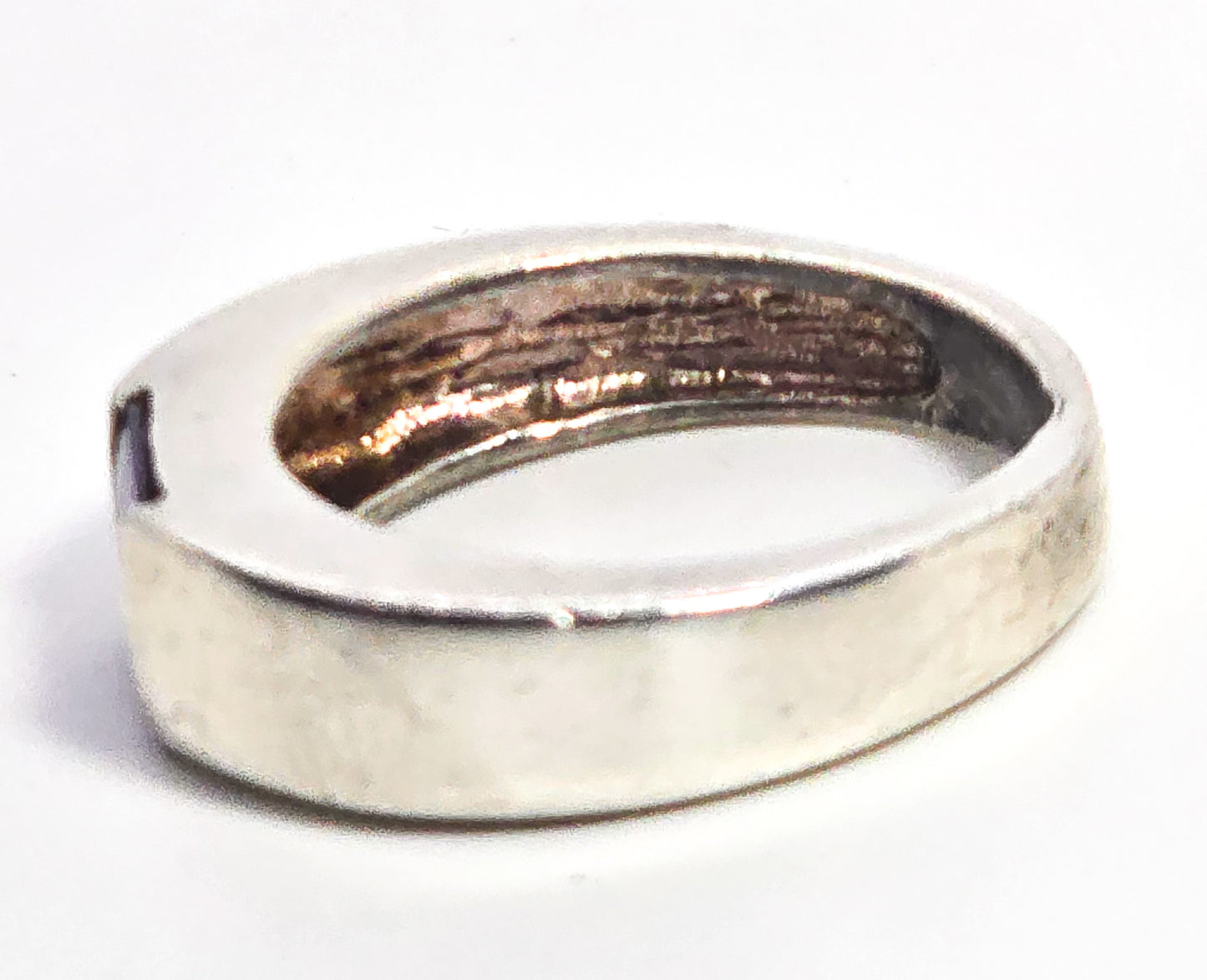 Iolite 1.25ct Princess cut channel set signet sterling silver ring band NE size 7