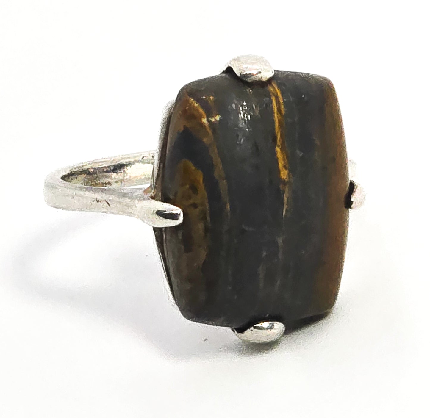 LA masters Tiger's eye gemstone Tiger Iron sterling silver ring size 9.5