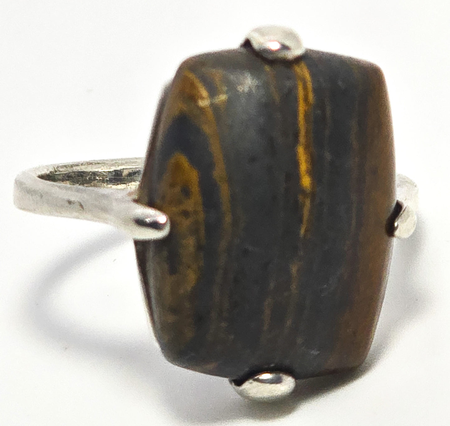 LA masters Tiger's eye gemstone Tiger Iron sterling silver ring size 9.5