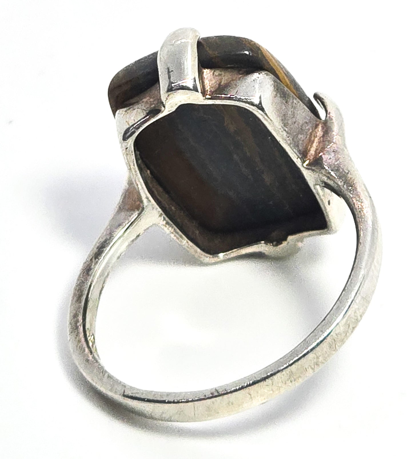 LA masters Tiger's eye gemstone Tiger Iron sterling silver ring size 9.5