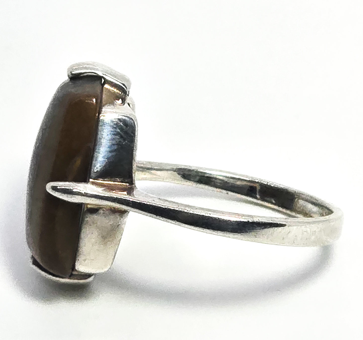 LA masters Tiger's eye gemstone Tiger Iron sterling silver ring size 9.5