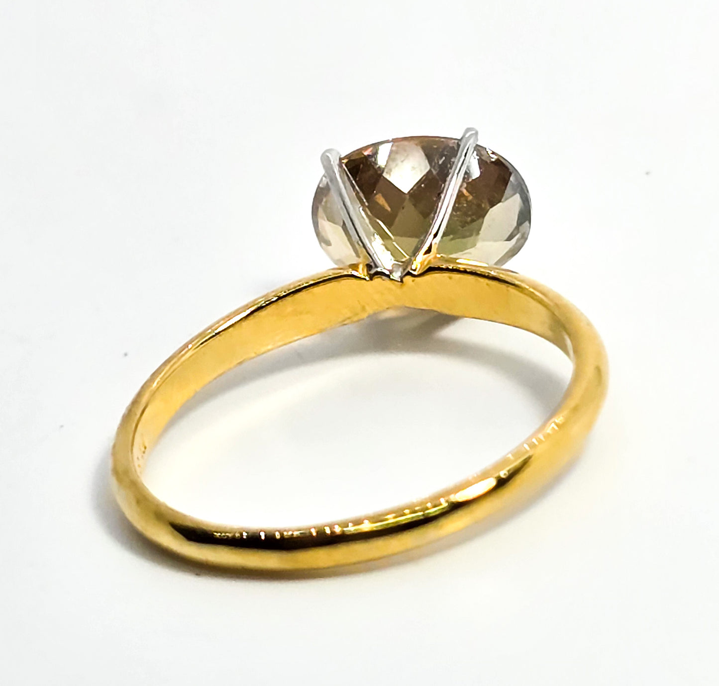 Golden mystic topaz 2.5ct 10k gold over sterling silver FI signed ring size 9