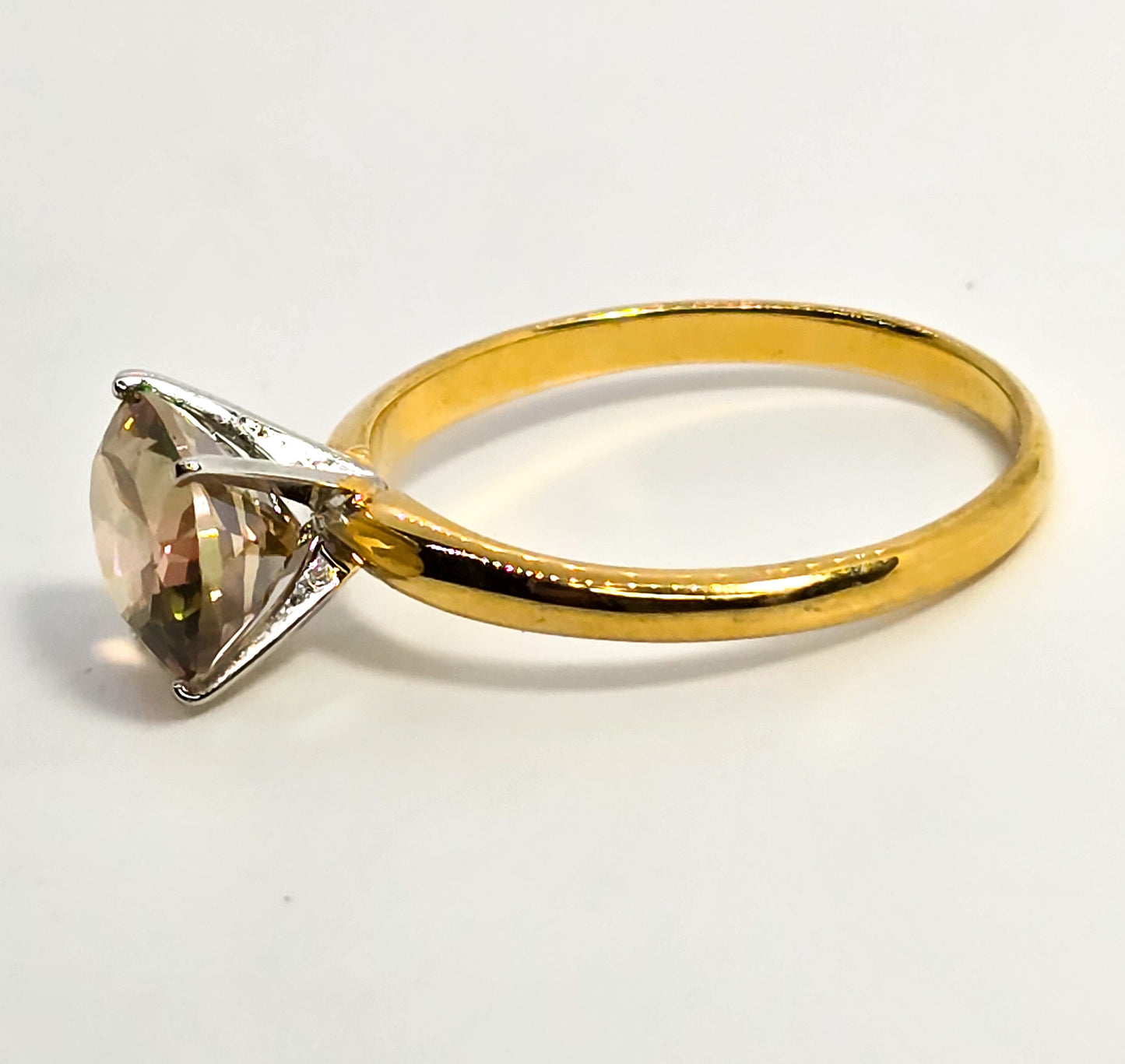 Golden mystic topaz 2.5ct 10k gold over sterling silver FI signed ring size 9