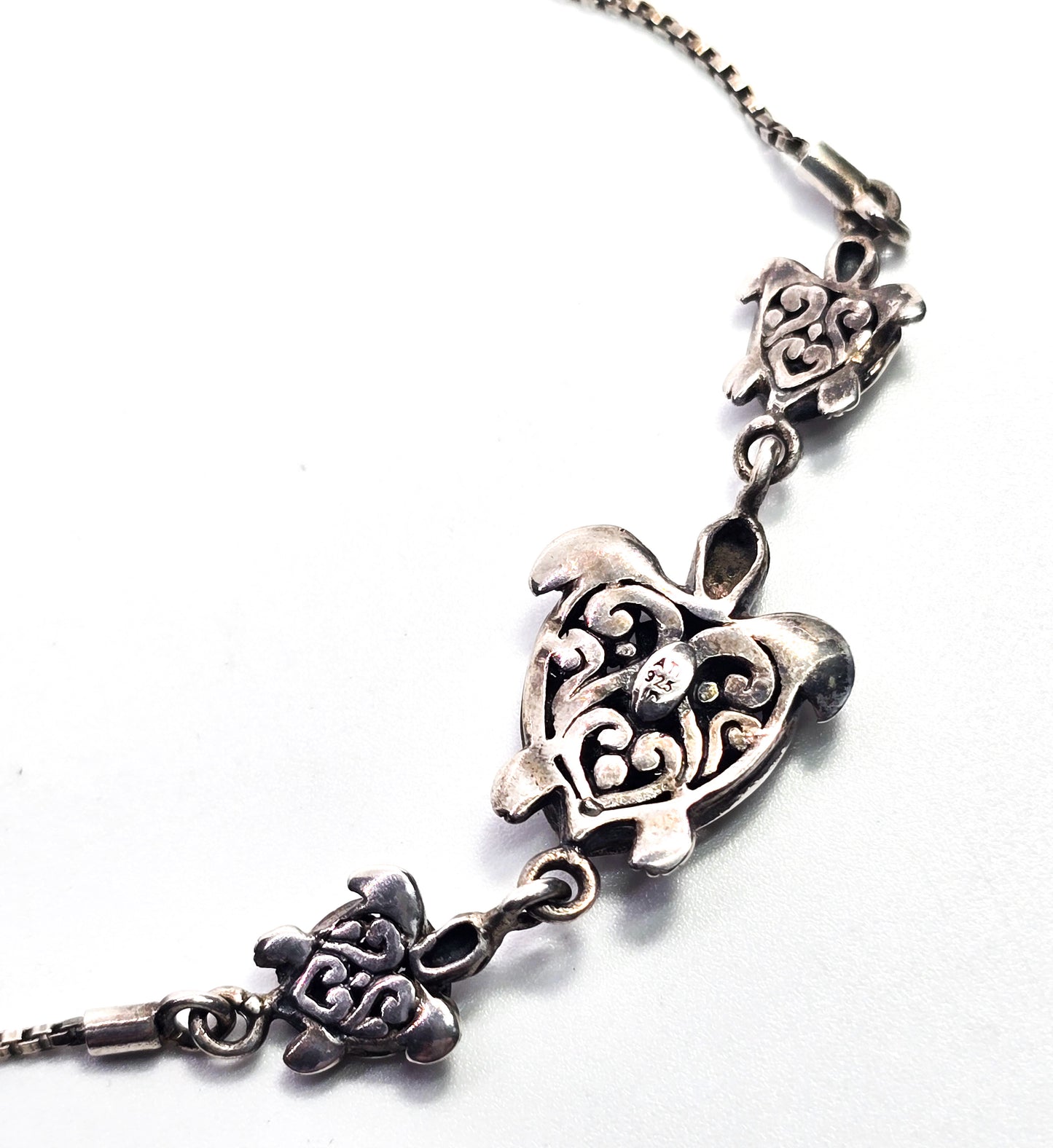 Annika Witt ATI Turtle Tribal Balinese Bali adjustable sterling silver bracelet 10 inches