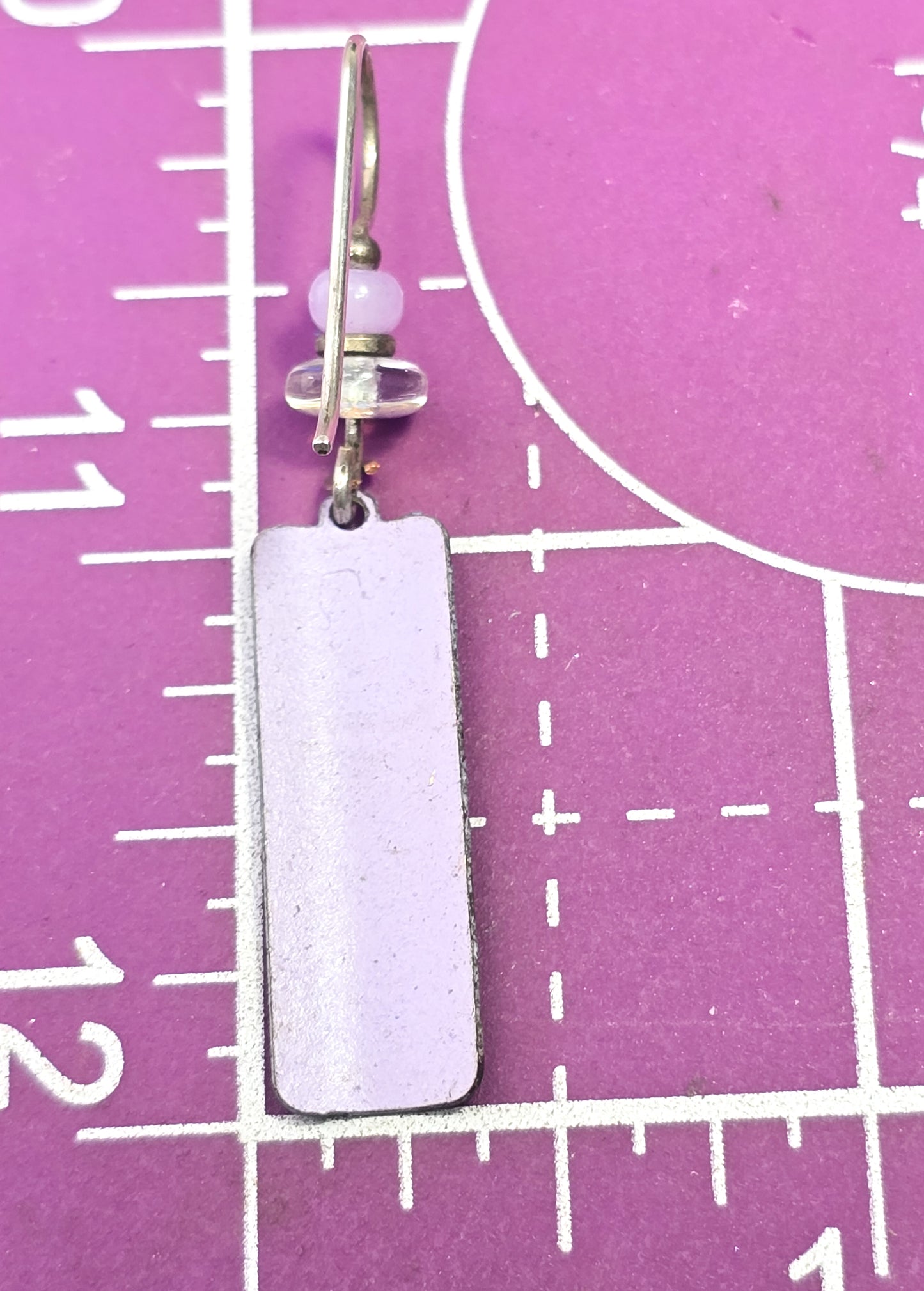 Purple pink Niobium metal sterling silver beaded drop earrings