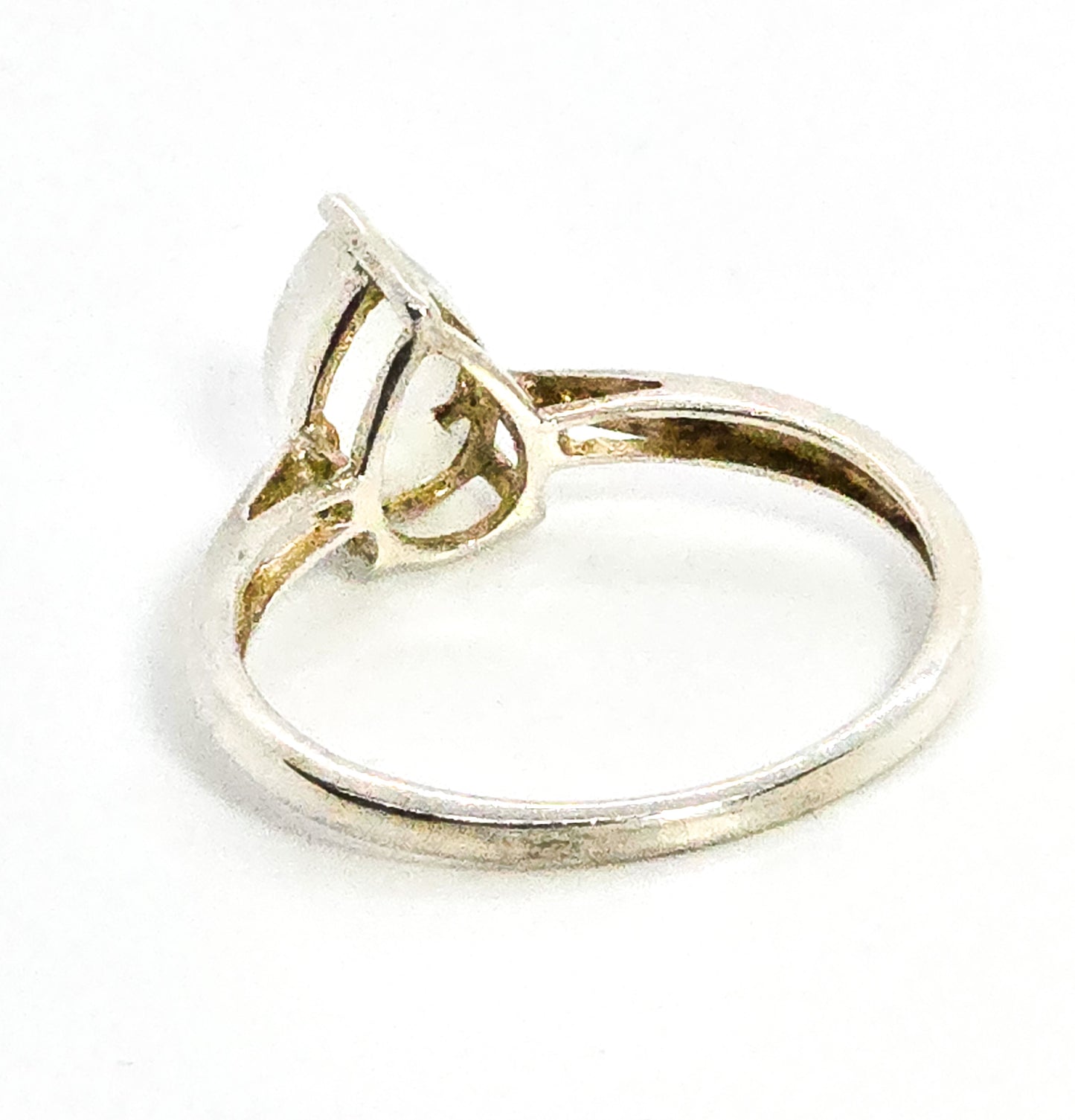 STS Chuck Clemency Blue moonstone pear cut gemstone sterling silver solitaire ring size 9
