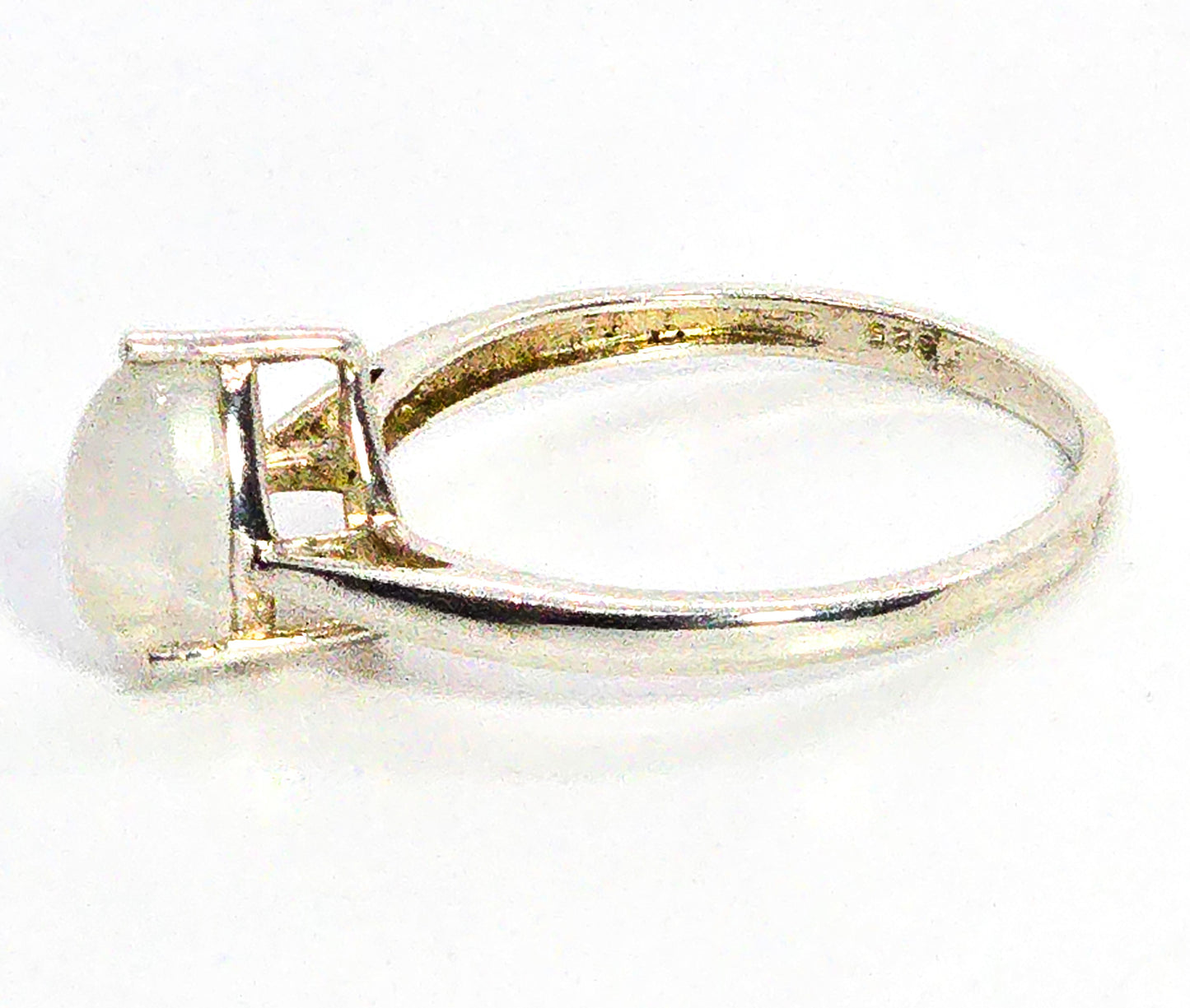 STS Chuck Clemency Blue moonstone pear cut gemstone sterling silver solitaire ring size 9