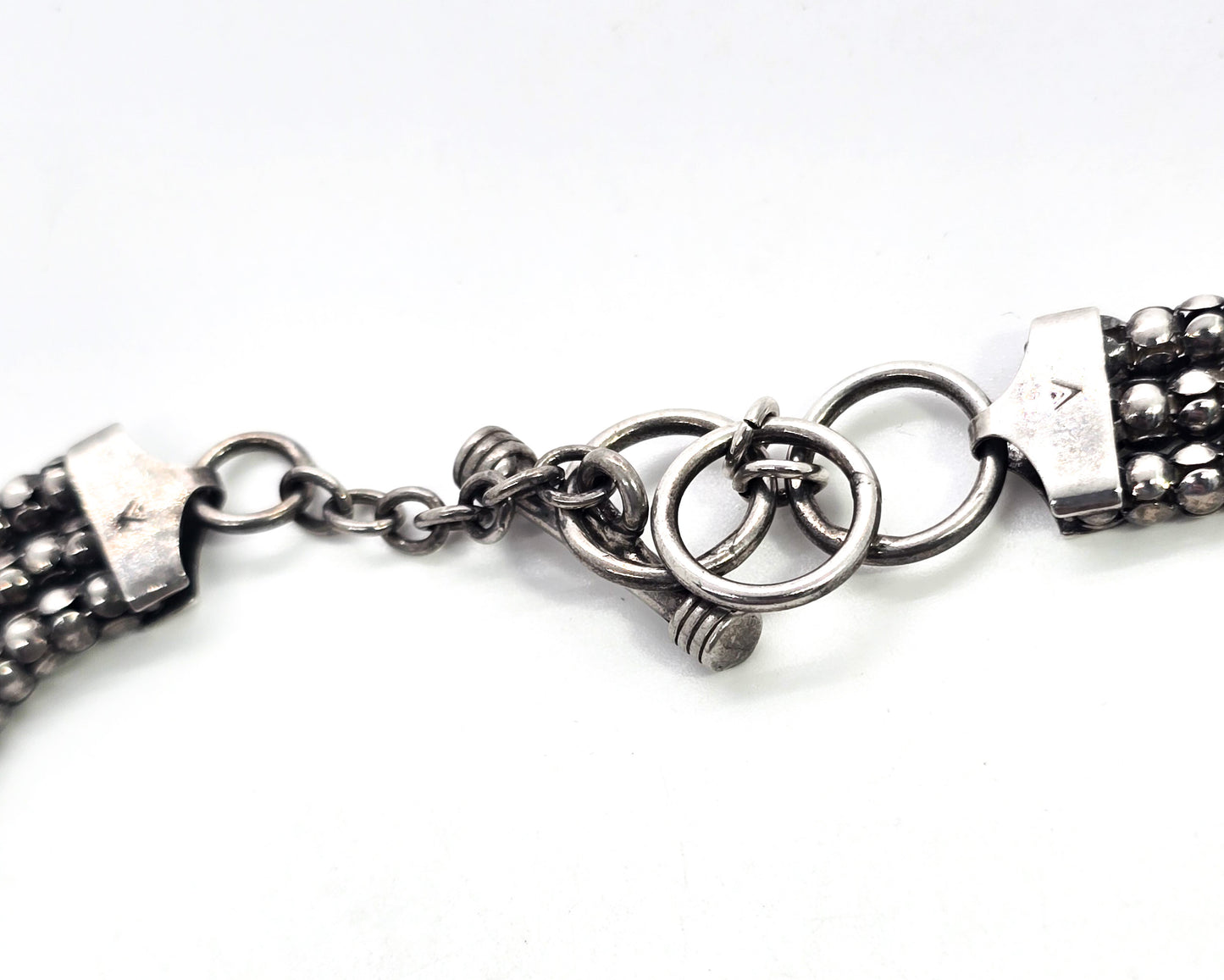 Silpada Sterling Silver Triple Strand Oxidized Popcorn Chain Necklace N1108