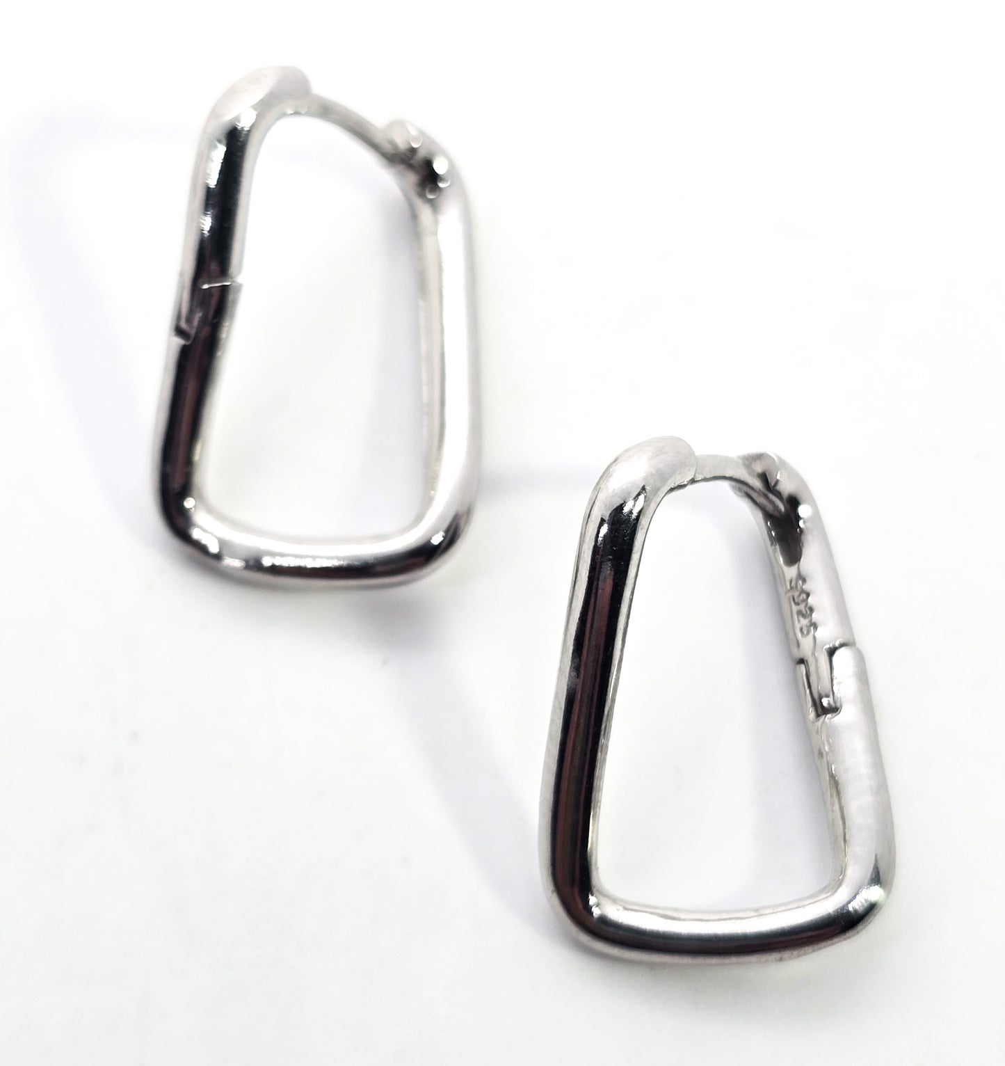 Twisted hoop hinged sterling silver minimalist earrings