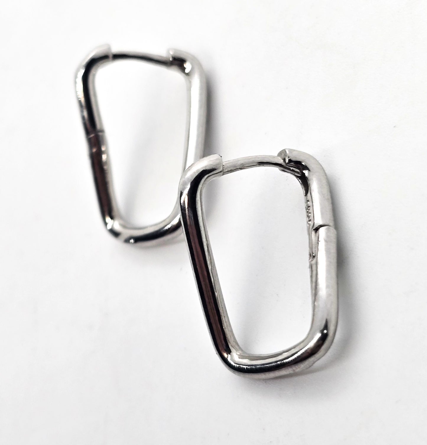 Twisted hoop hinged sterling silver minimalist earrings