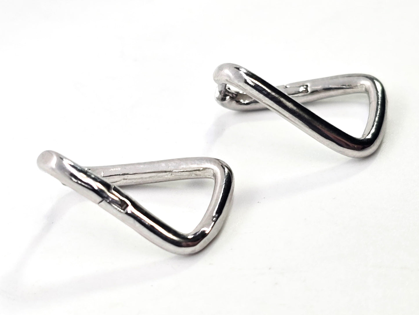 Twisted hoop hinged sterling silver minimalist earrings