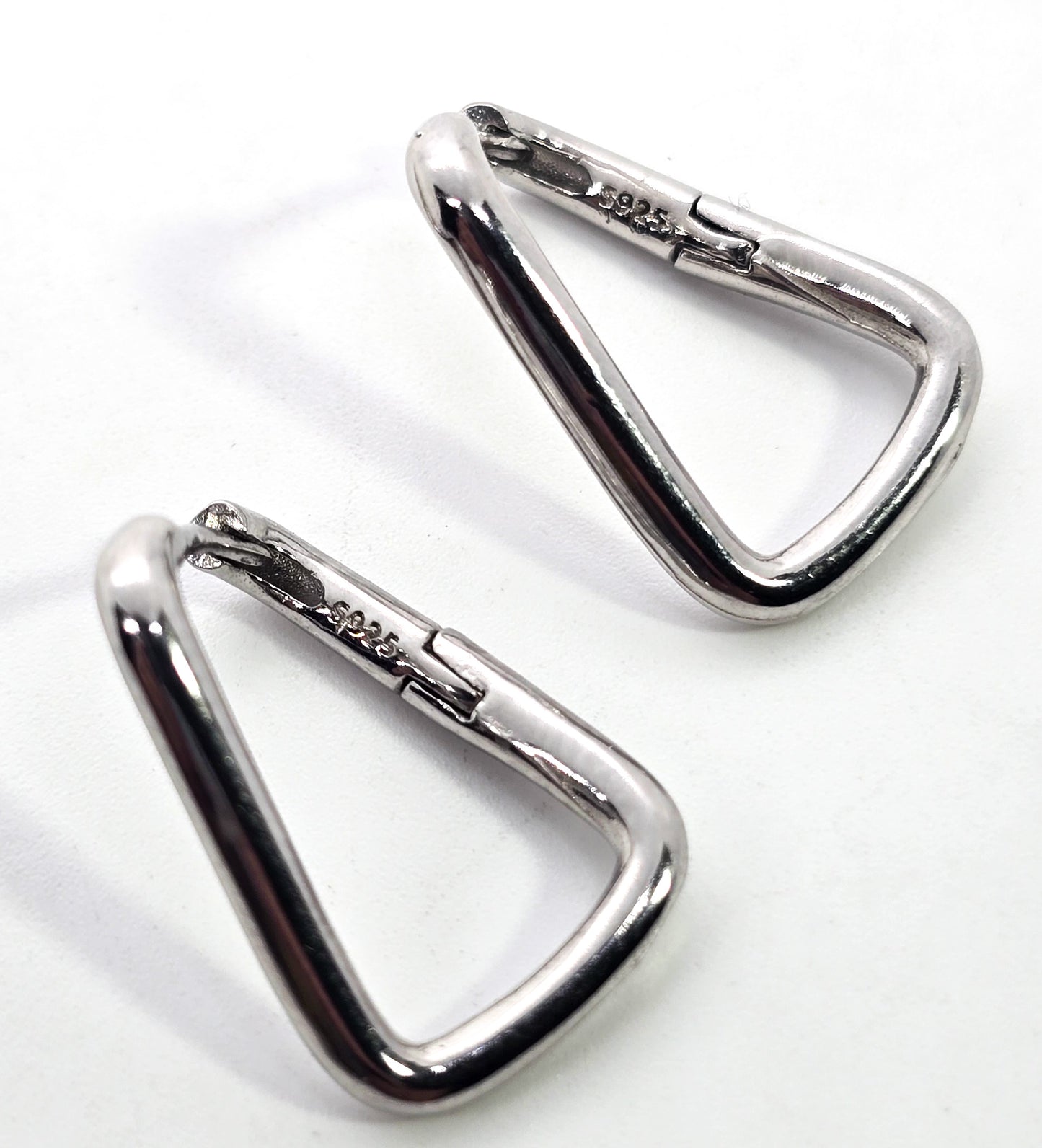 Twisted hoop hinged sterling silver minimalist earrings