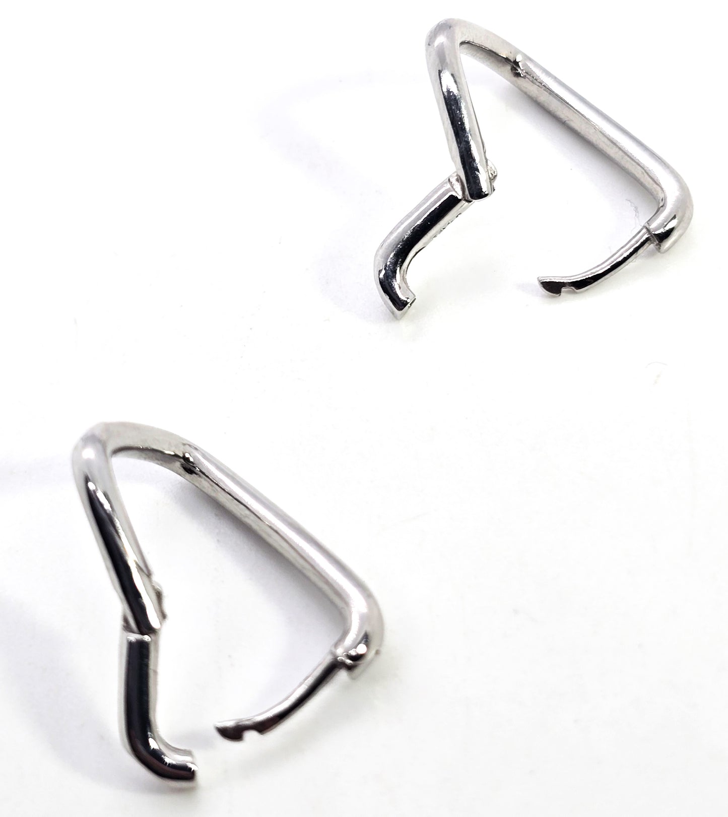 Twisted hoop hinged sterling silver minimalist earrings