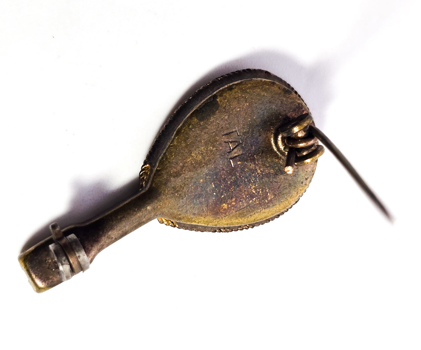 Micro Mosaic Mandolin vintage Italian Italy brooch pin