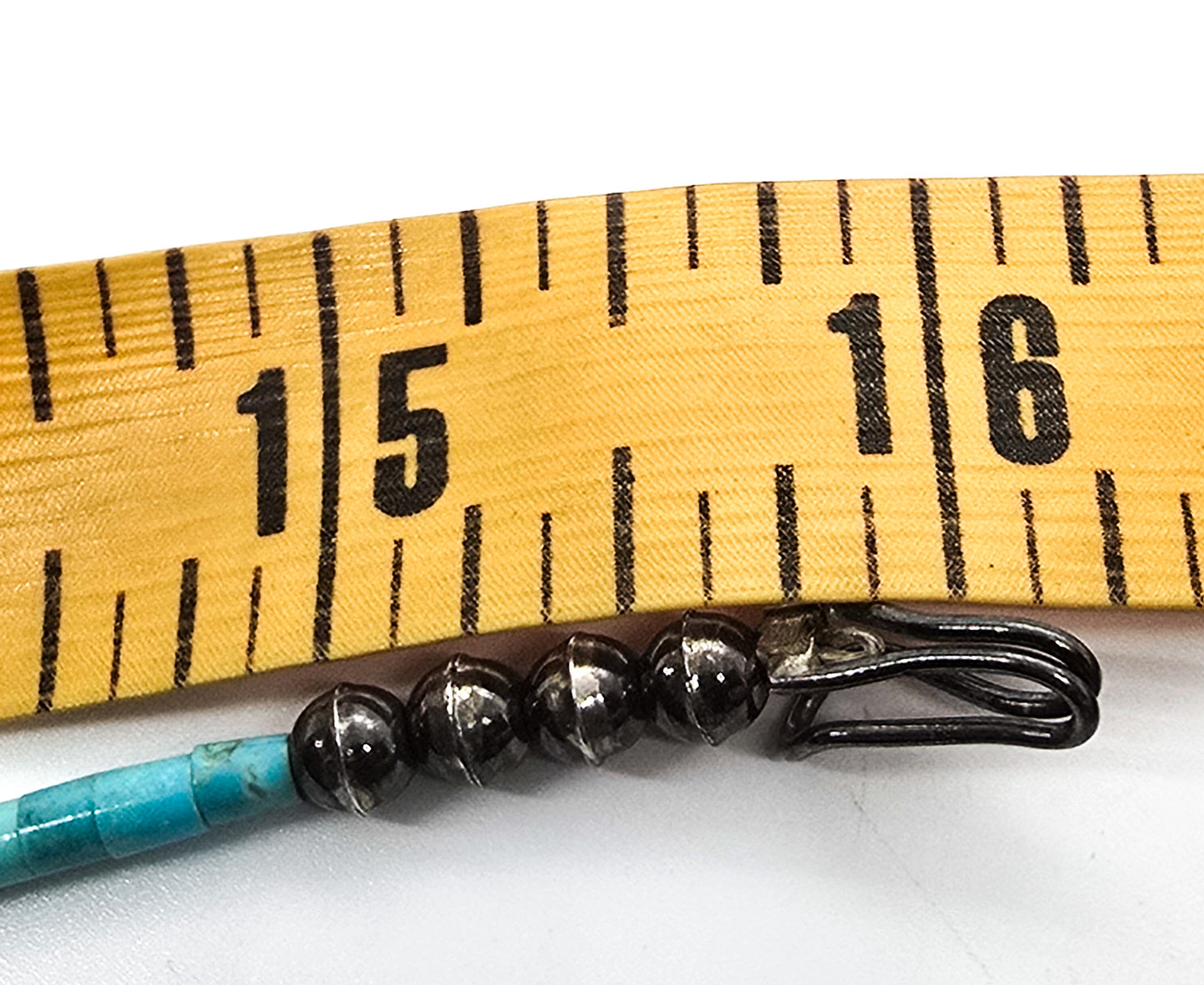 Heishi Turquoise graduated sterling silver bench bead Native American vintage necklace