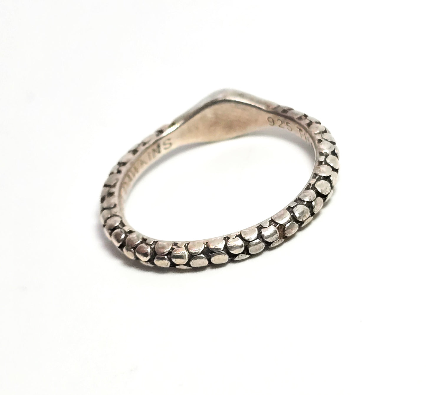 Michael Dawkins Sterling Silver Pebble Stacking Band Ring Size 9