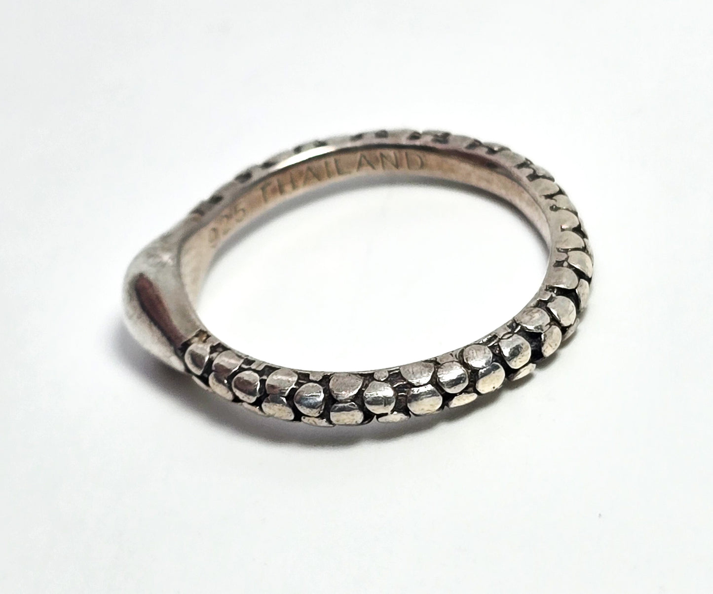 Michael Dawkins Sterling Silver Pebble Stacking Band Ring Size 9