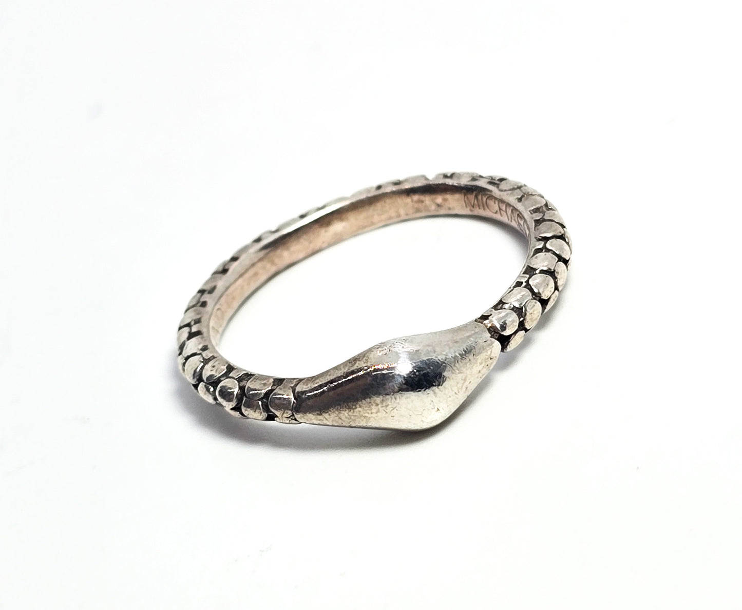 Michael Dawkins Sterling Silver Pebble Stacking Band Ring Size 9