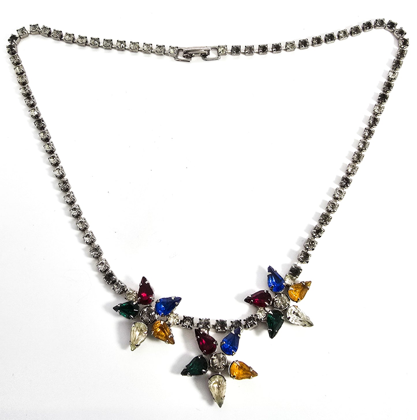 Order of the Eastern Star Masonic mid century vintage rhinestone necklace