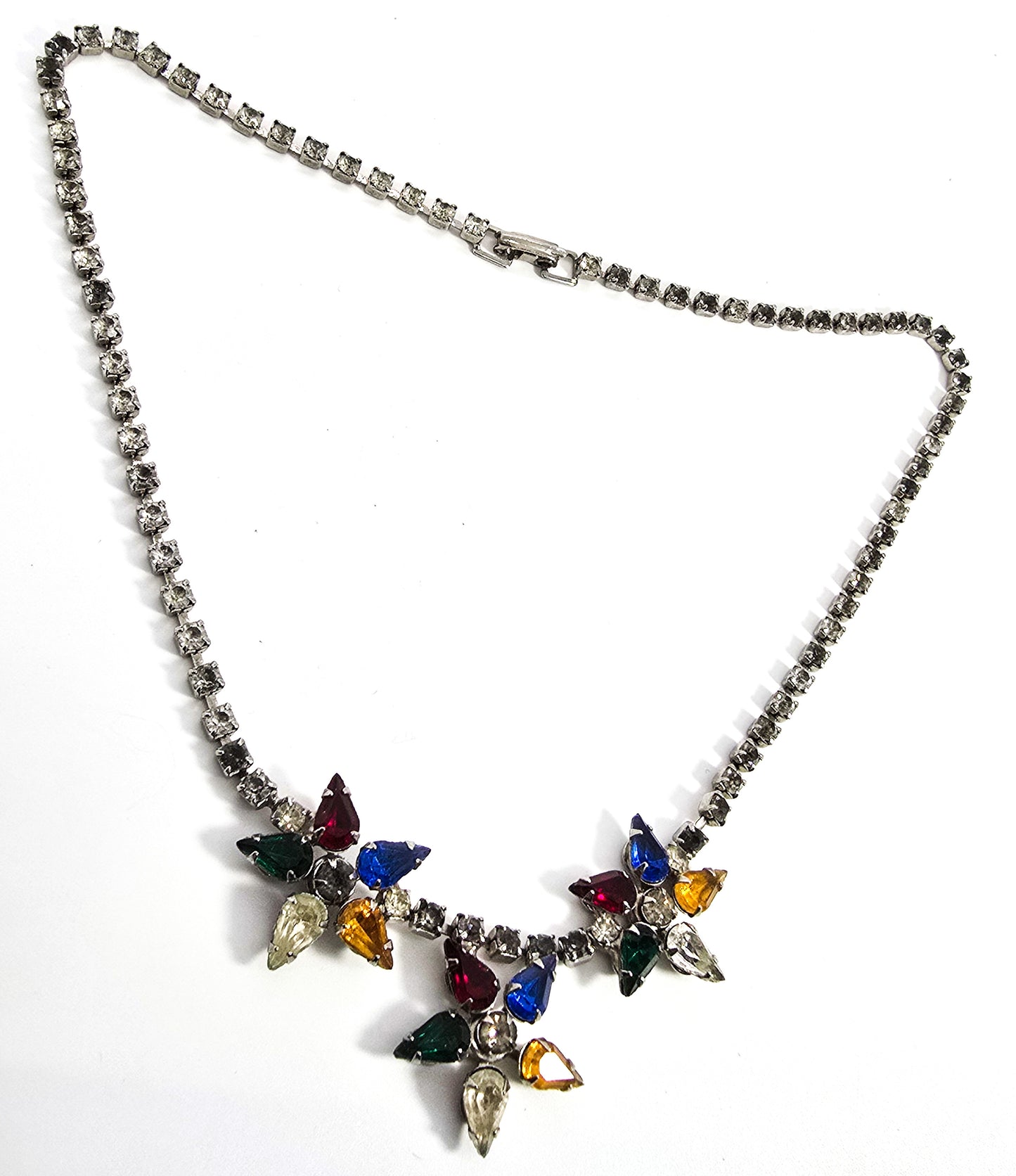 Order of the Eastern Star Masonic mid century vintage rhinestone necklace