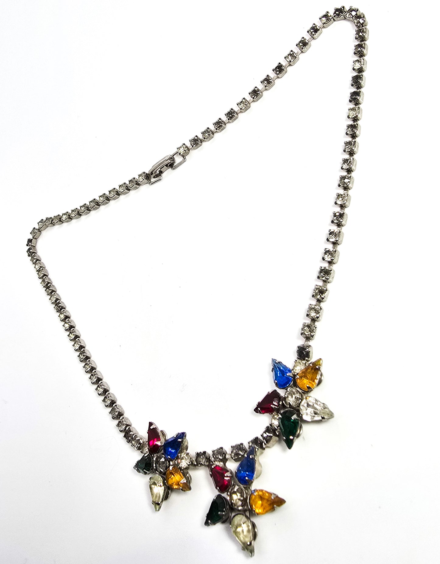 Order of the Eastern Star Masonic mid century vintage rhinestone necklace