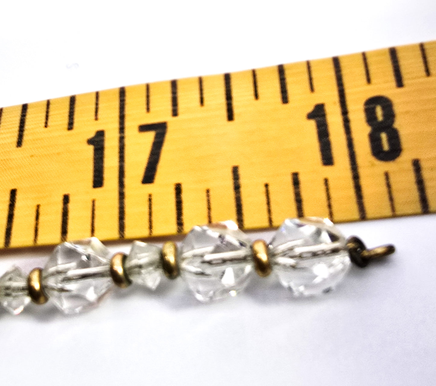 Art Deco yellow gold filled clear cut faceted lead crystal antique beaded necklace