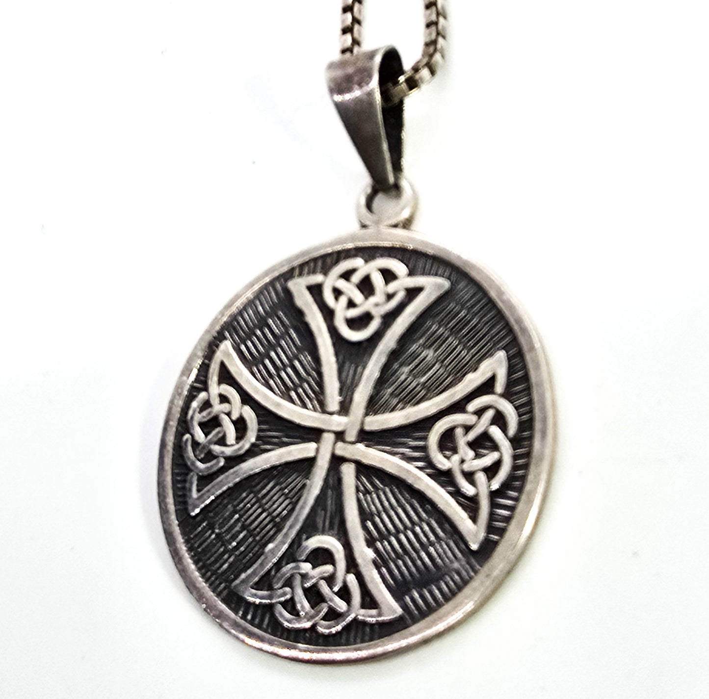 Maltese Celtic cross Mexican sterling silver vintage pendant necklace