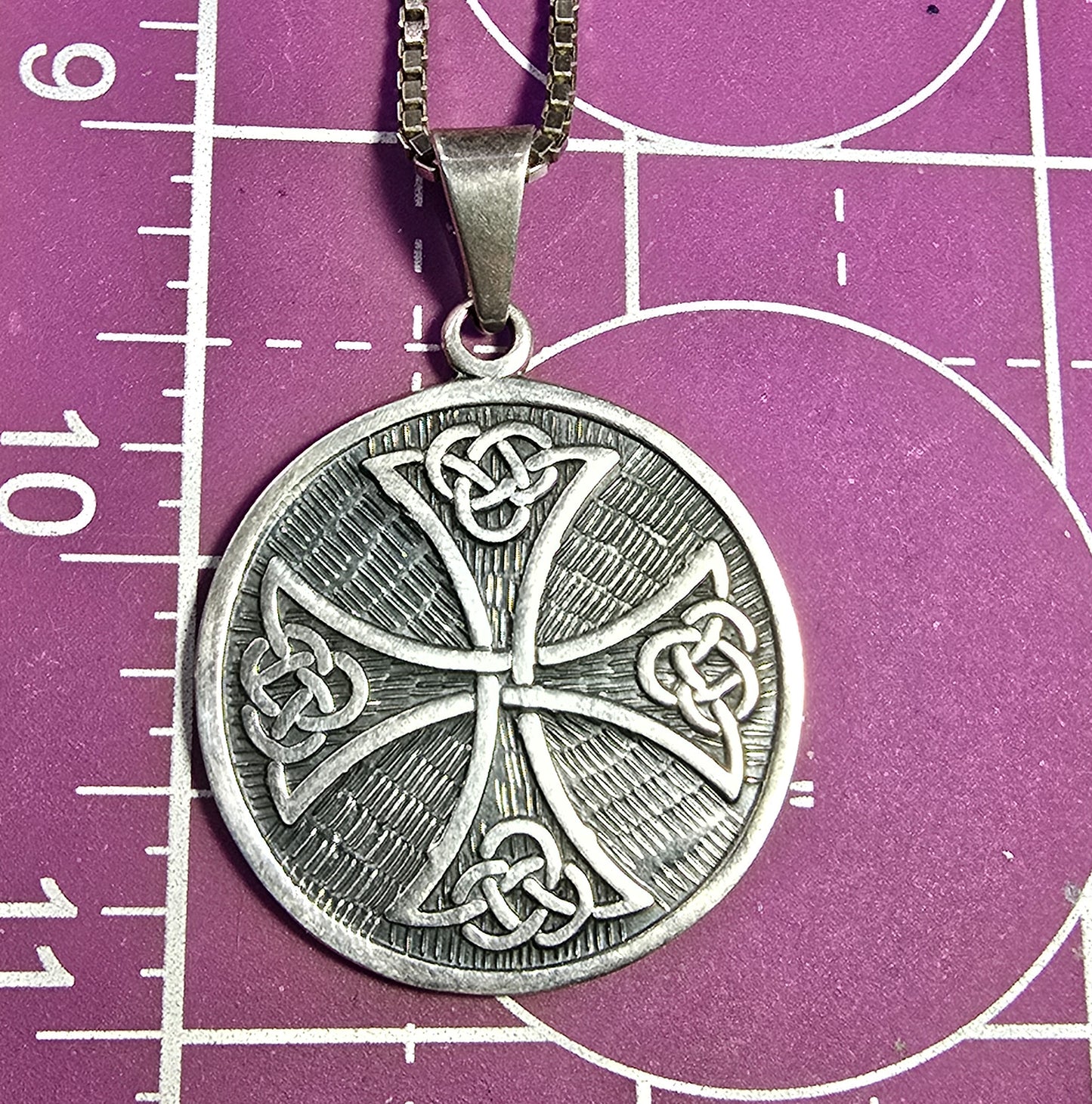 Maltese Celtic cross Mexican sterling silver vintage pendant necklace