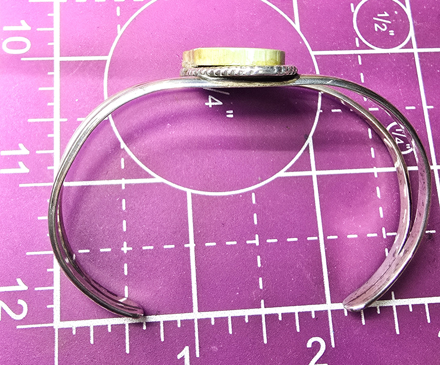 Lighthouse signed scrimshaw vintage sterling silver bangle bracelet