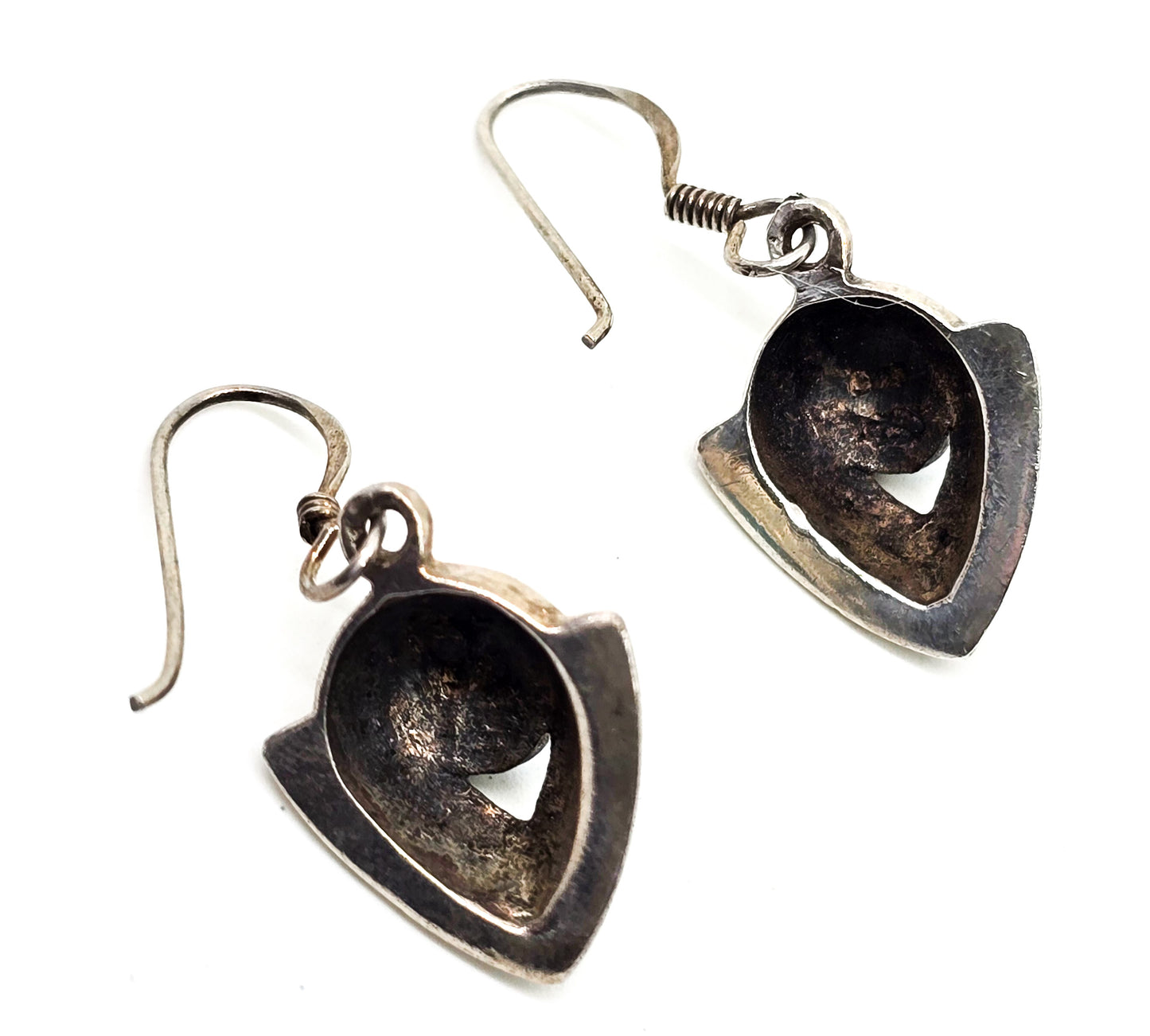 Turquoise arrow Navajo vintage sterling silver gemstone drop earrings