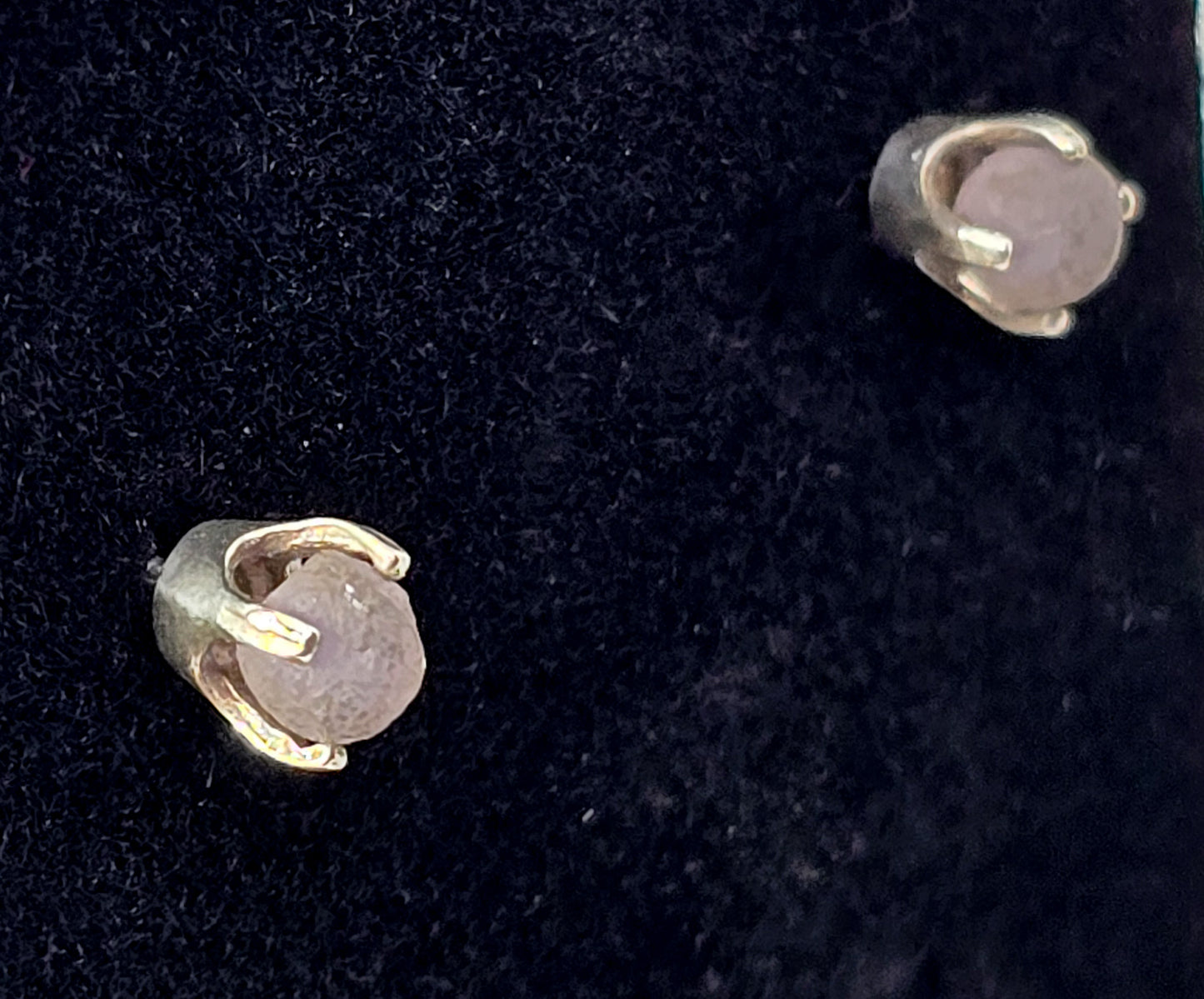 Purple grape agate natural chalcedony sterling silver stud earrings