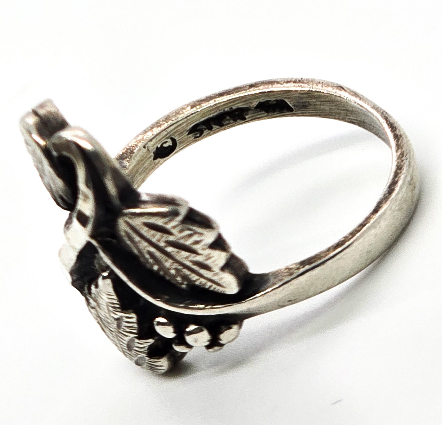 Wheeler Manufacturing Black Hills gold sterling silver triple leaf ring size 6