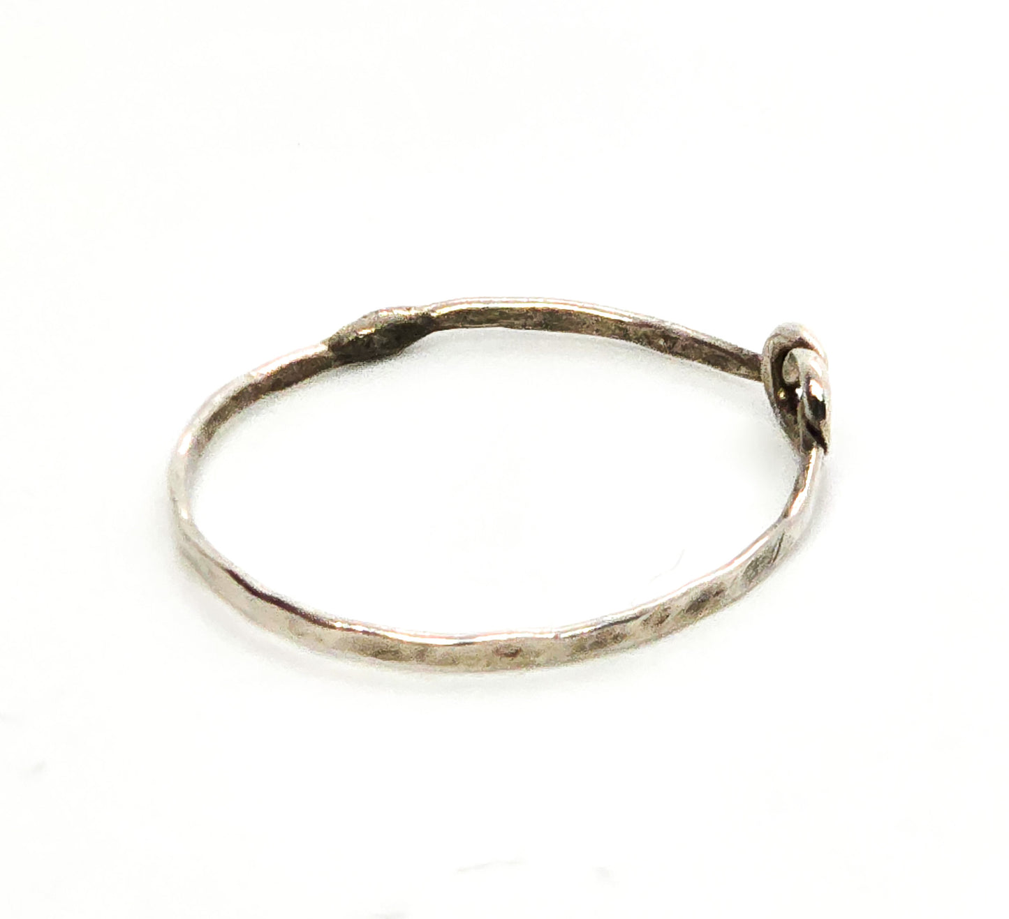 Love knot artisan handcrafted simple sterling silver ring size 8.25