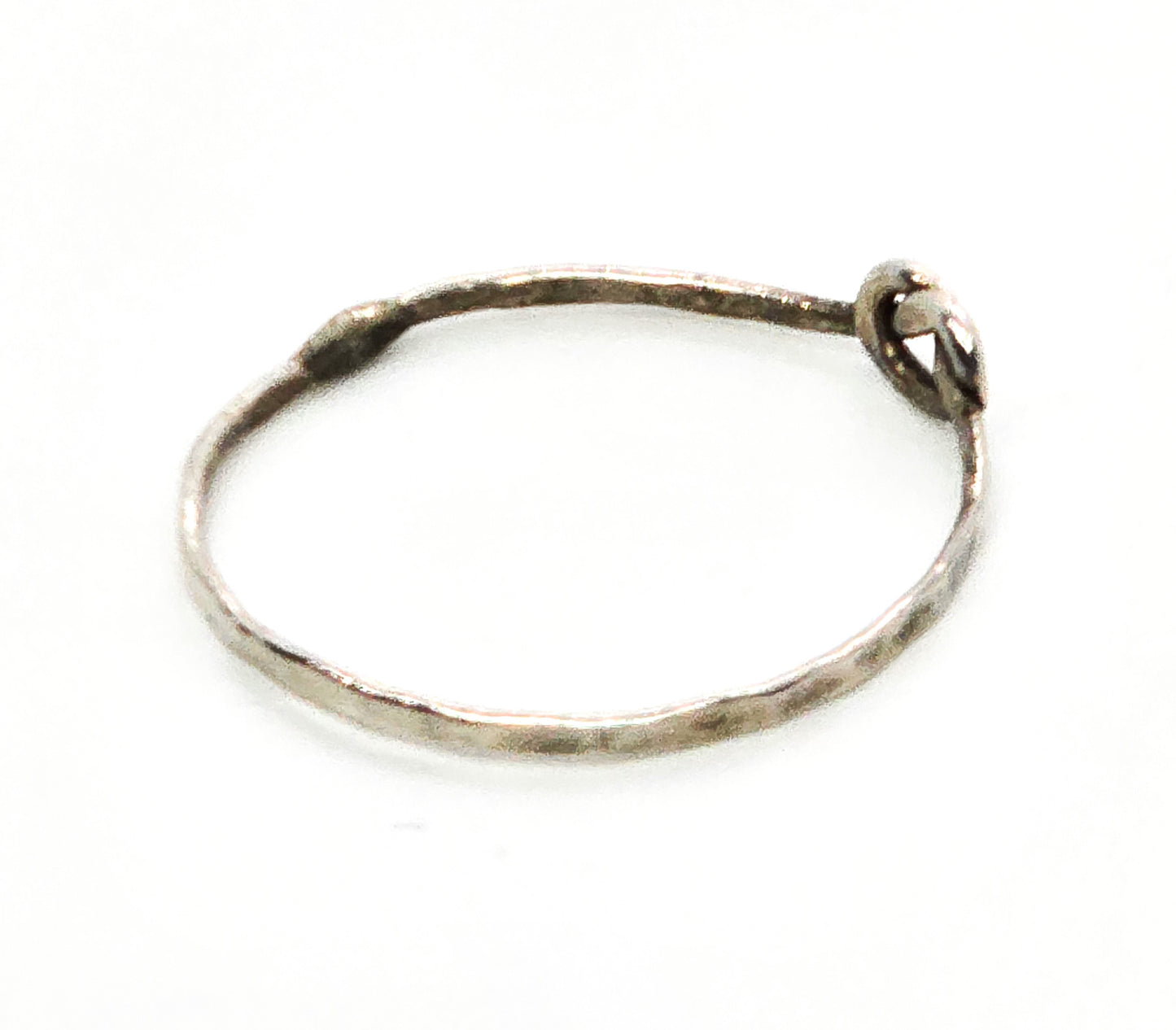 Love knot artisan handcrafted simple sterling silver ring size 8.25