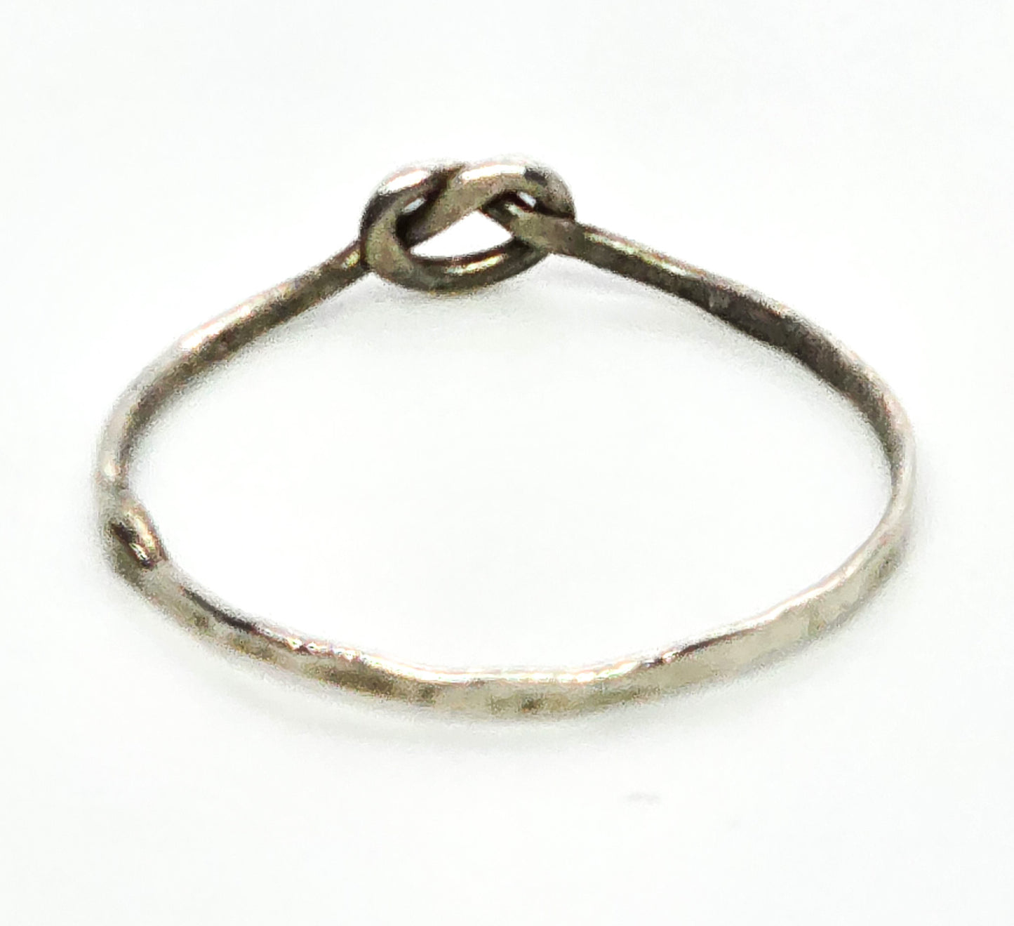 Love knot artisan handcrafted simple sterling silver ring size 8.25