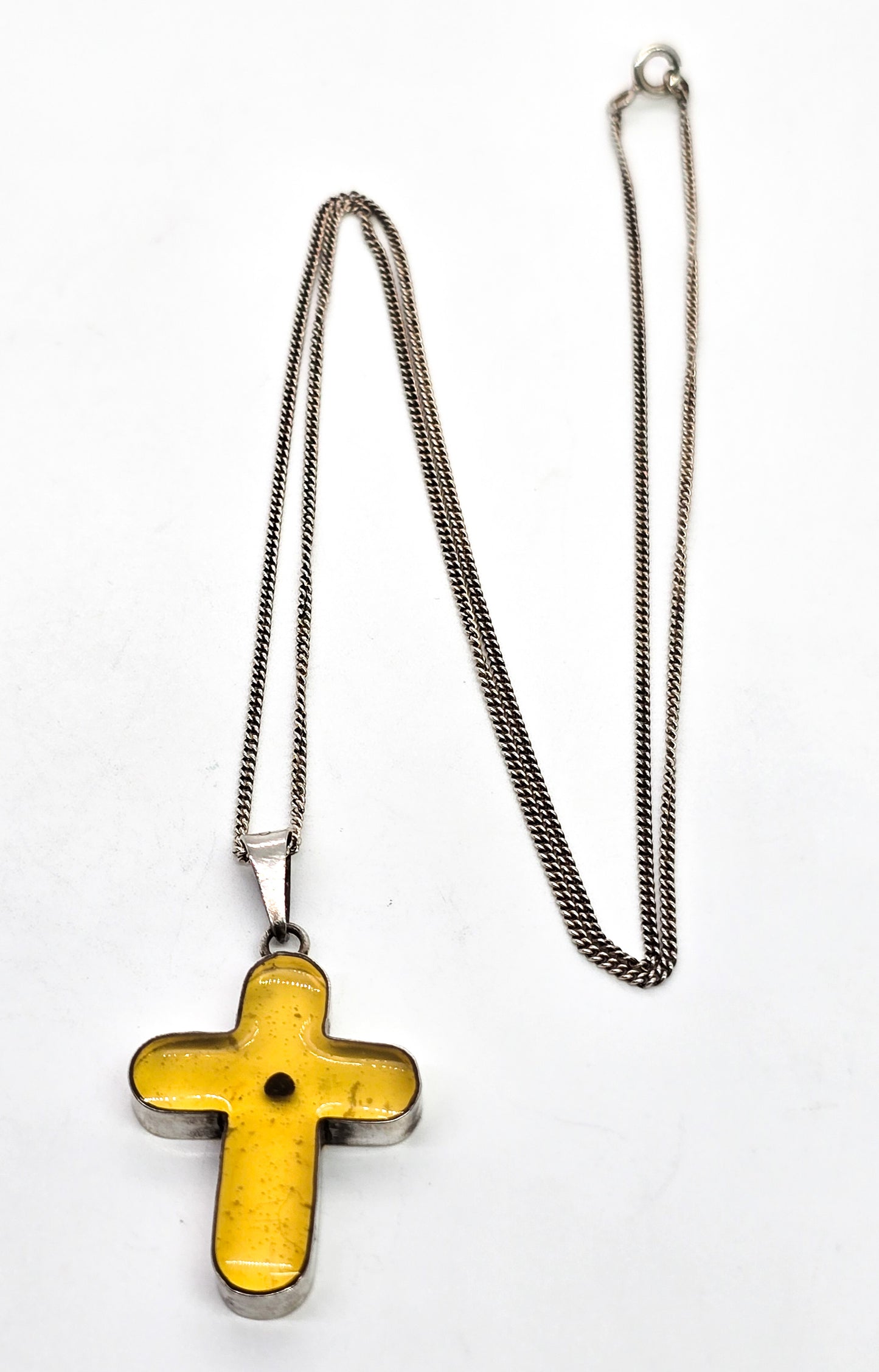 Mustard seed cross vintage Mexican sterling silver cross vintage necklace