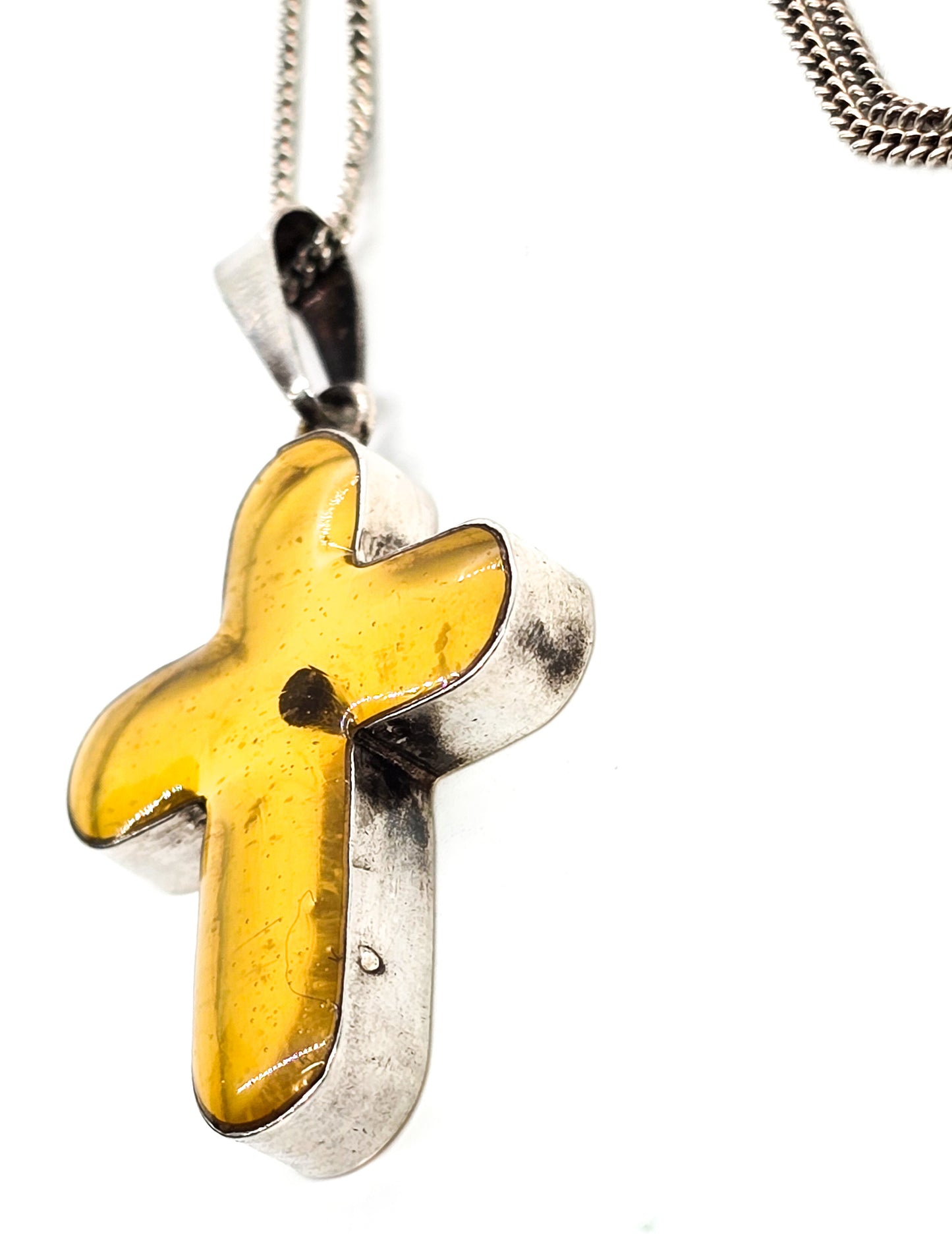 Mustard seed cross vintage Mexican sterling silver cross vintage necklace